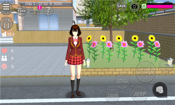 七七酱同款英文版樱花校园模拟器没有广告没有bug截图4