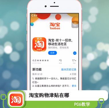 淘宝购物津贴在哪