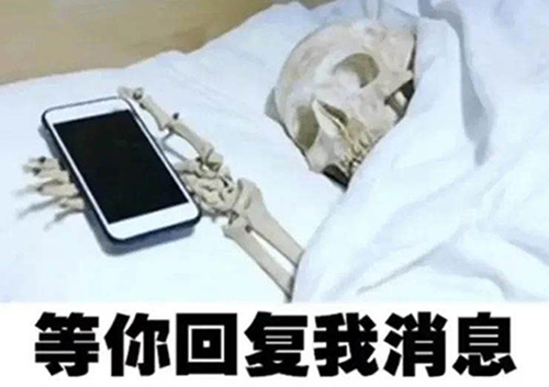 你终于回消息了骷髅表情包