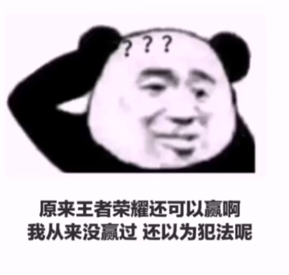 原来王者荣耀还可以赢啊我从来没赢过还以为犯法呢表情包