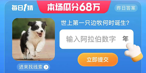 淘宝大赢家世上第一只边牧何时诞生答案一览