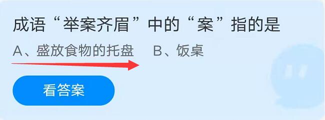 蚂蚁庄园:成语举案齐眉中的案指的是? - 七匣子