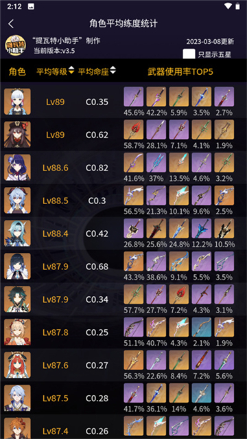 提瓦特小助手抽卡分析截图1