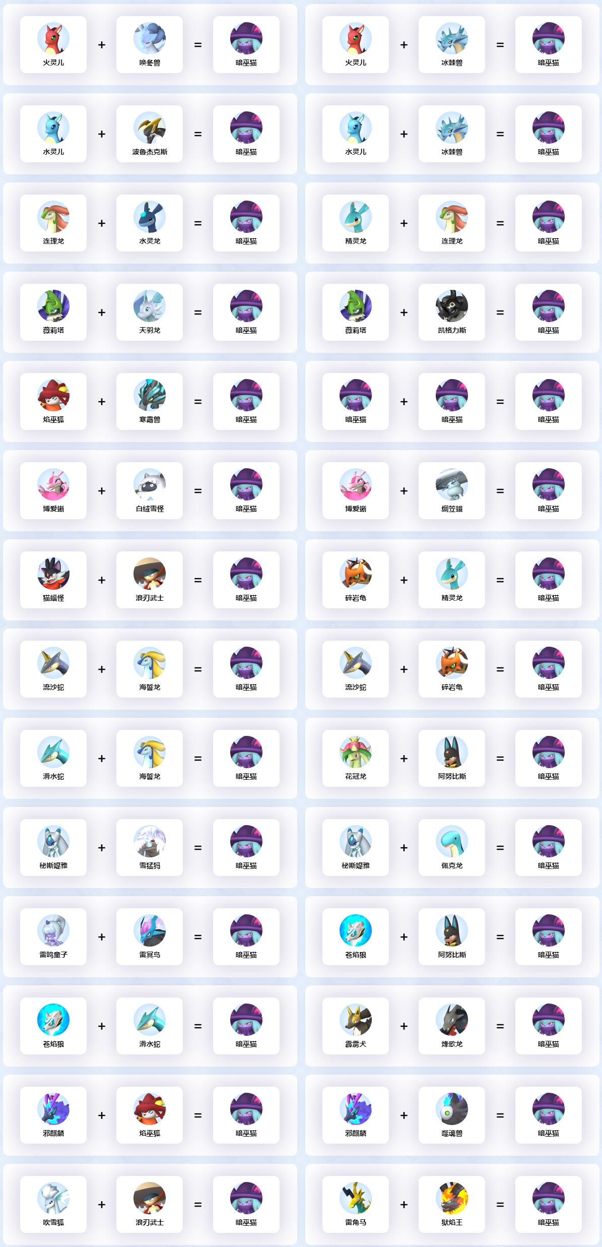 幻兽帕鲁暗巫猫配种