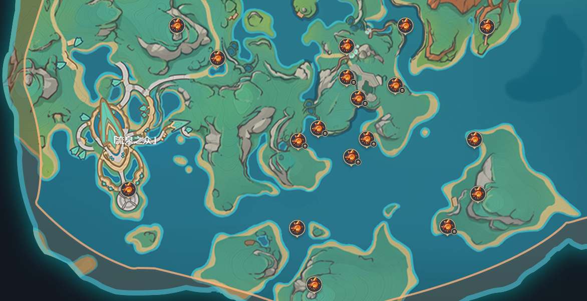 原神5.0涌流地火神瞳分布位置图
