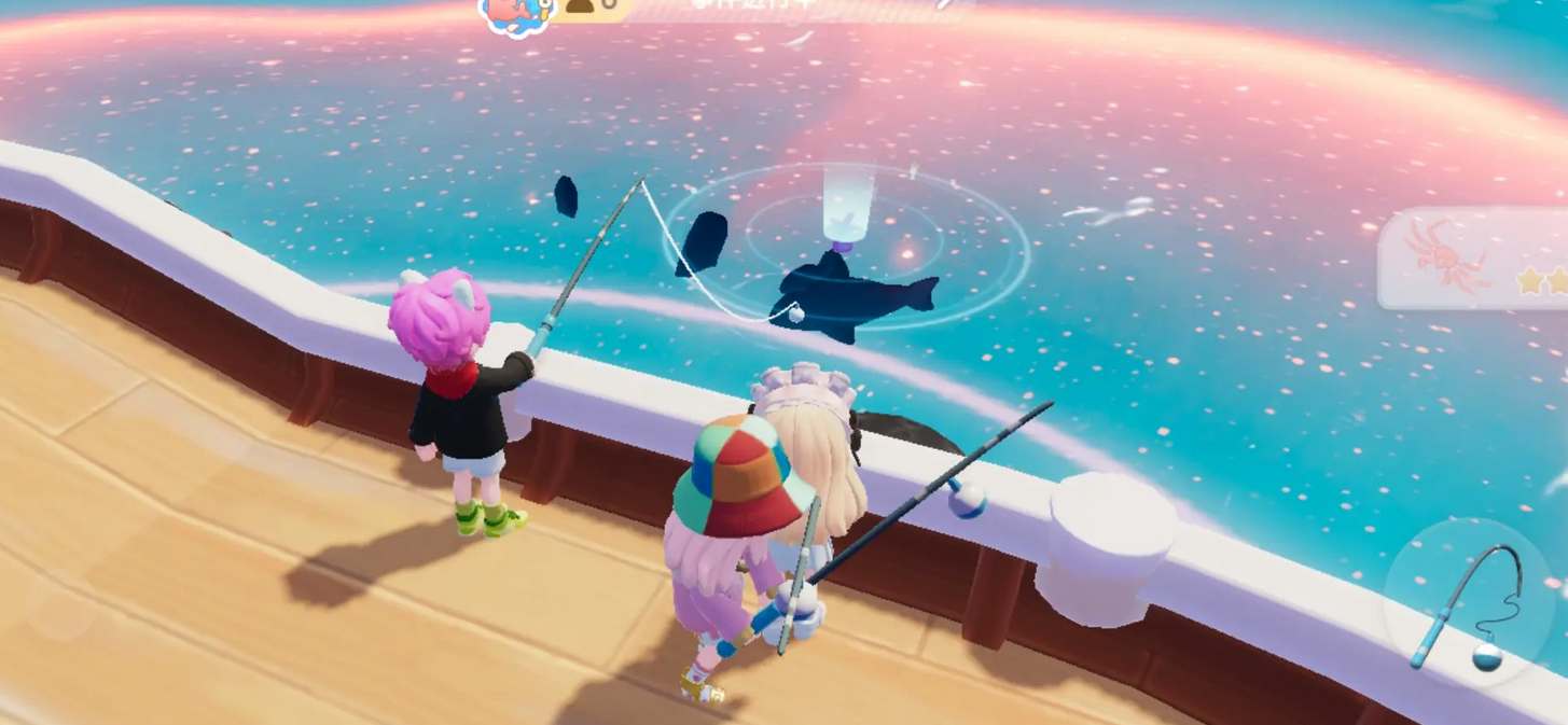 心动小镇钓鱼粉色帝王蟹技巧分享