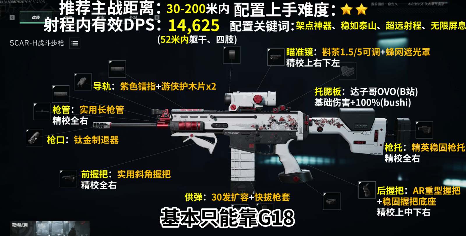 三角洲行动scar-h改装配置推荐