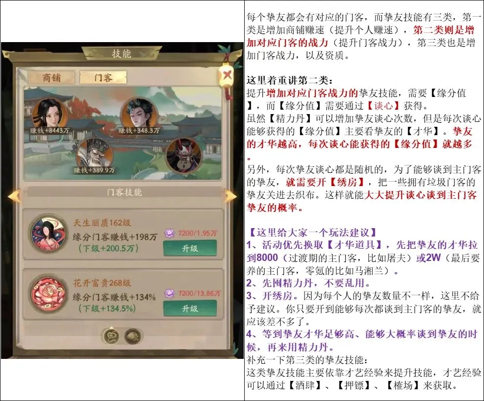 叫我大掌柜门客战力提升攻略