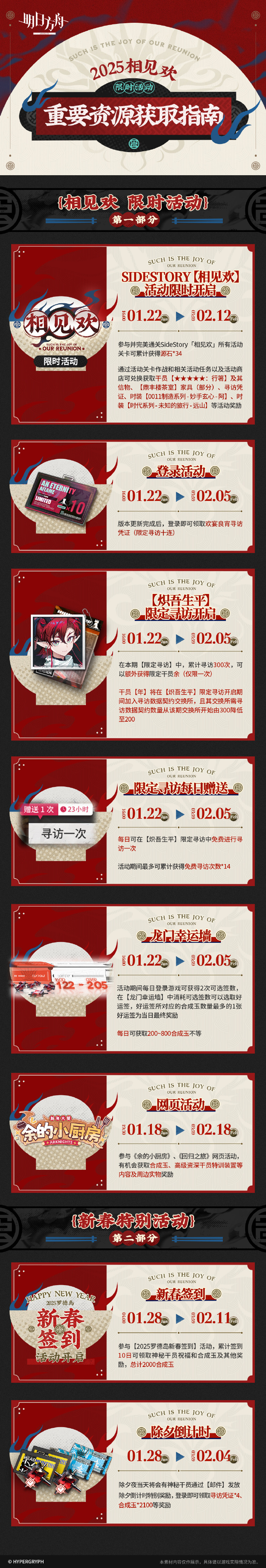 明日方舟2025新年活动奖励一览