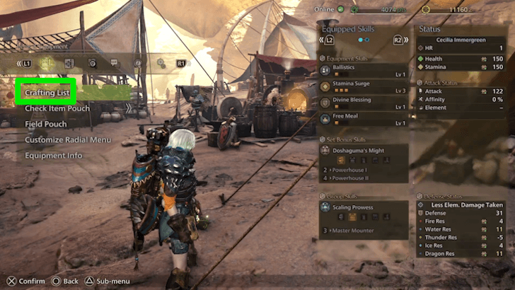 怪物猎人荒野怎么做东西