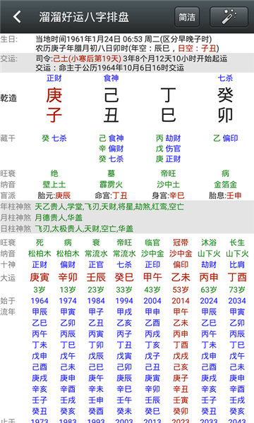 溜溜好运八字排盘截图4