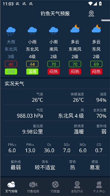 钓鱼天气预报专业版截图7