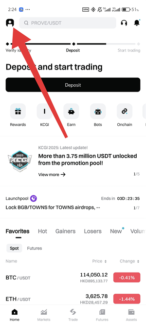 Bitget设置中文教程图（1）