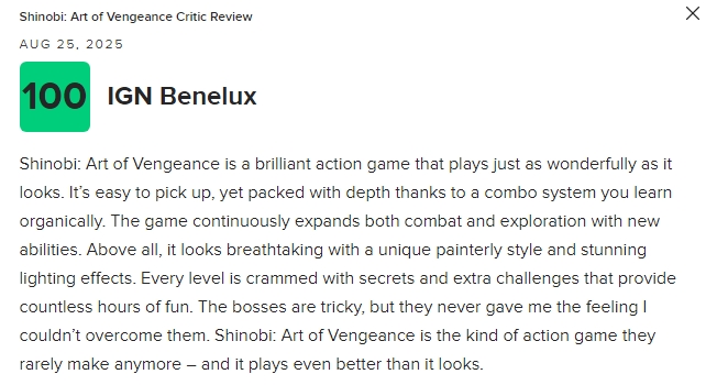 《超级忍 反攻的斩击》M站评分87 均分8分以上