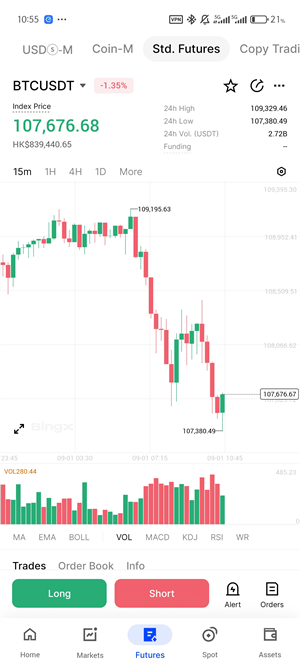 BingX交易平台截图2