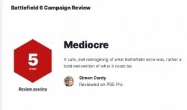 《战地6》战役模式IGN评分仅5分 存在显著短板