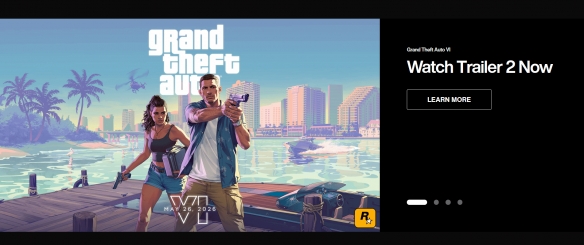 R星官网大改 《GTA6》Logo更加简约明朗但发售日期移除