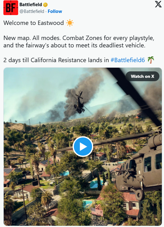战地6全新好莱坞主题地图Eastwood正式公开