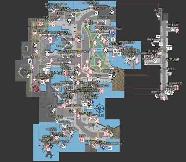 逃离塔科夫地图点位图一览