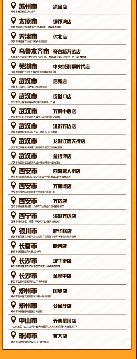 kfc排球少年联动门店有哪些